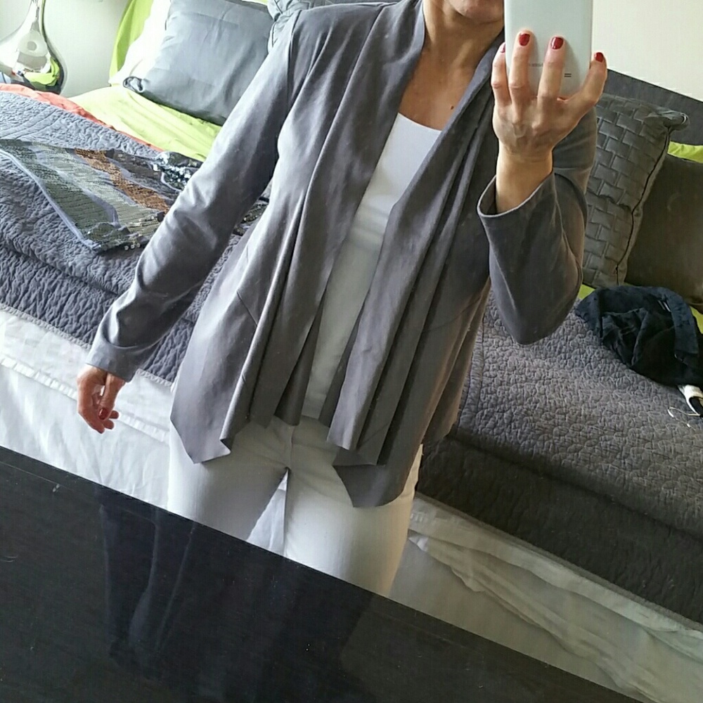 Buttery Soft Faux Grey Suede Asymmetrical Top